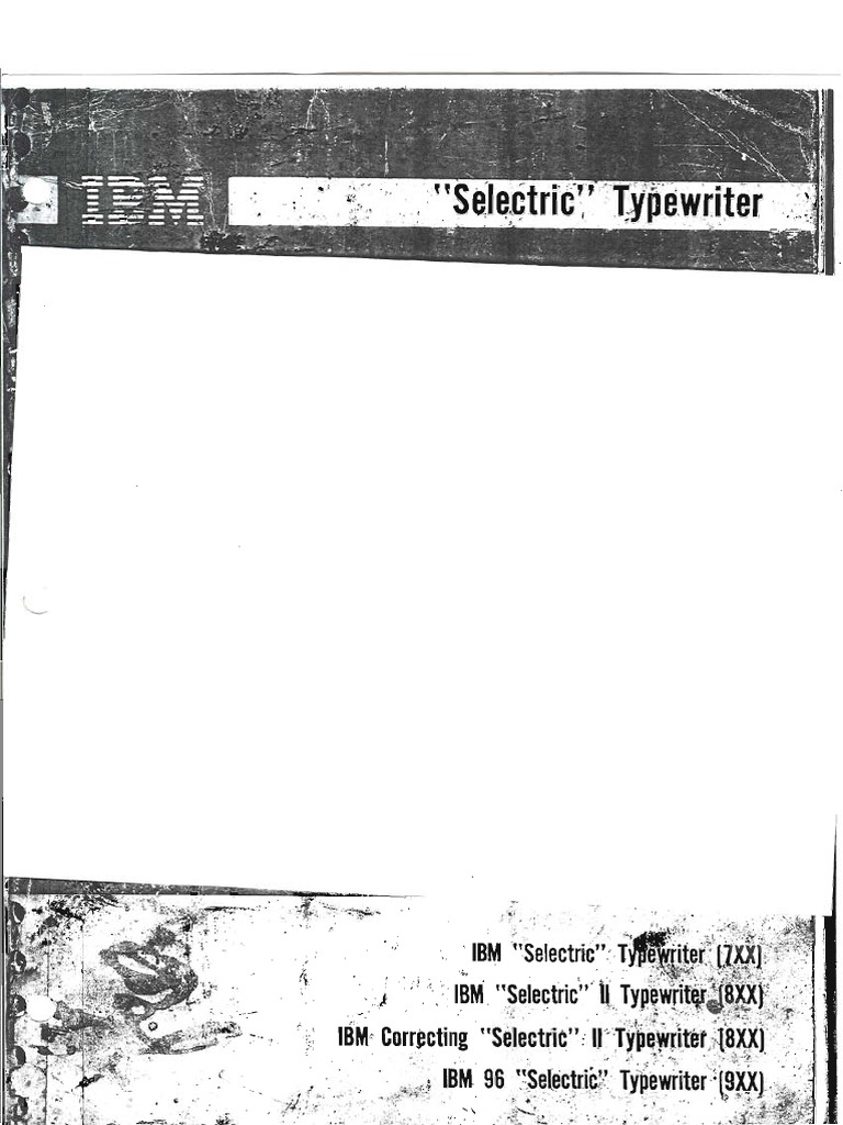 IBM Selectric Service Manual A | PDF | Typewriter | Text