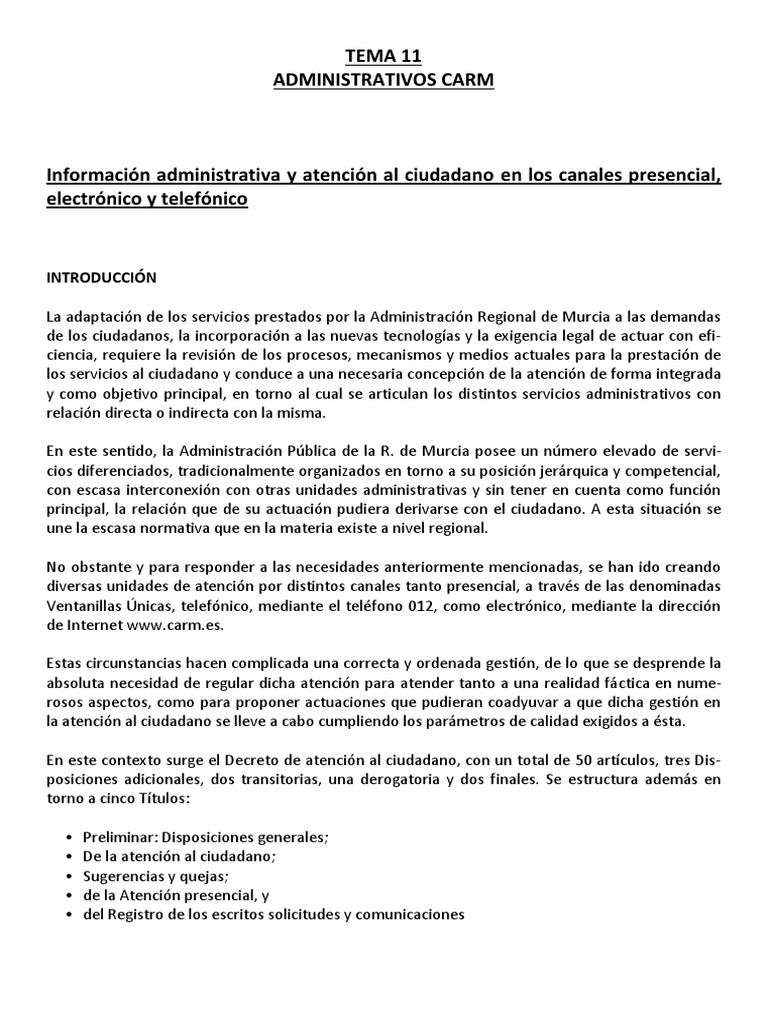Tema 11 - Información Administrativa y Atención Al 