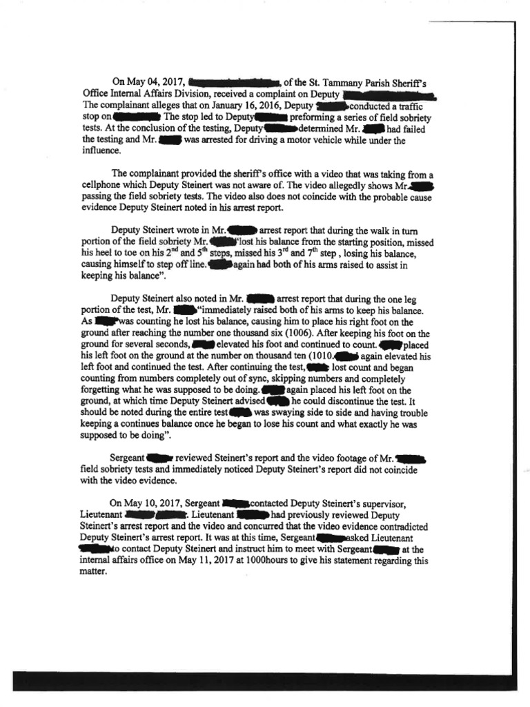Ia Report From Stpso On Steinert (67958) | PDF