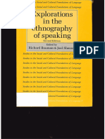 Bauman, r. Sherzer, Joel. Explorations in the Ethnography of Speaking