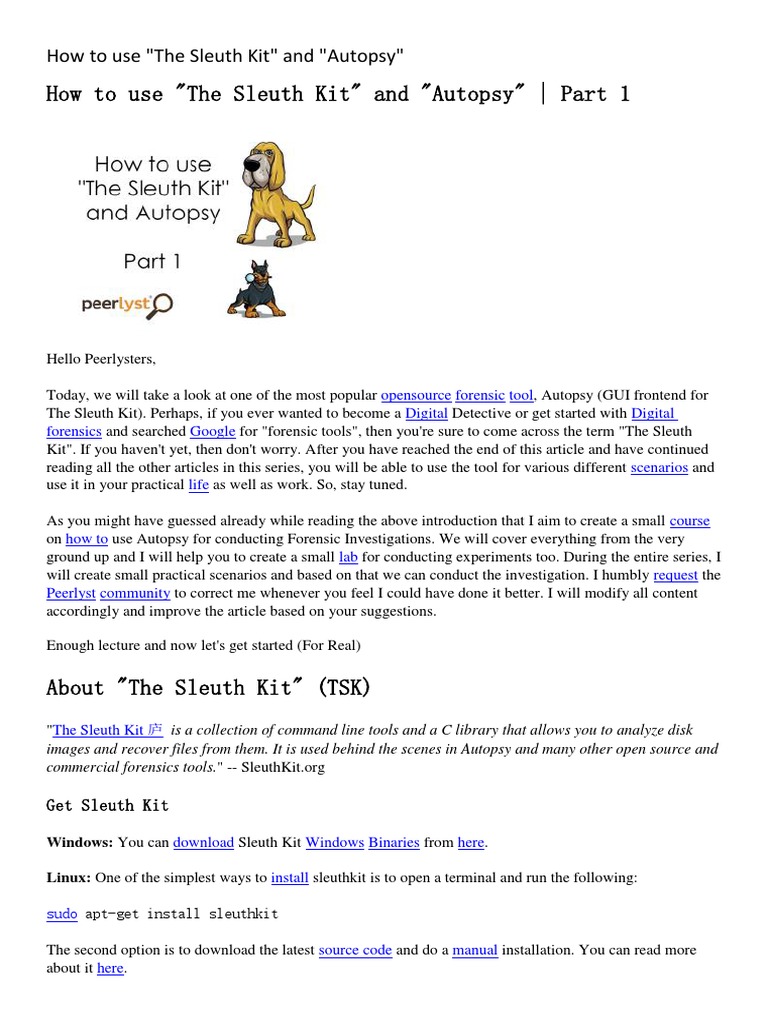 How to use The Sleuth Kit and Autopsy.docx File Format Computer File