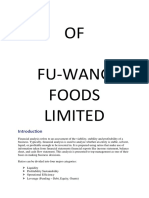 FINANCIAL RATIO ANALYSIS OF FU-WANG FOODS LIMITED
