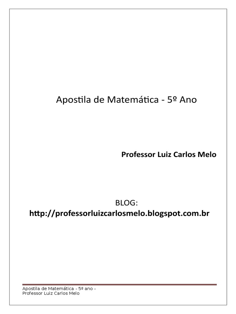 APOSTILA DE MATEMATICA ENSINO FUNDAMENTAL PDF GRATIS visual data 8
