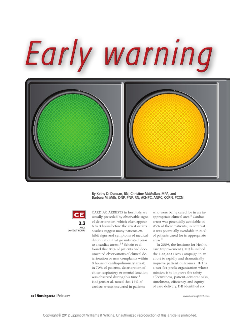 Early Warning Systems Intensive Care Unit Health Care