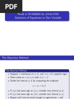 Week 4: Numerical Analysis Solutions of Equations in One Variable