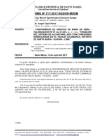 Informe #717 Conformidad de Servicio Valorizacion #01 para La Contratacion de Servicio de Mano de Obra - Obra Pasaje Cajamarca