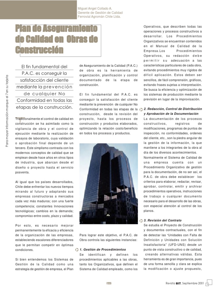Plan de Aseguramiento de La Calidad PDF | PDF | Calidad (comercial ...