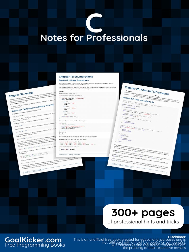 C Notes For Professionals Pointer Computer Programming C