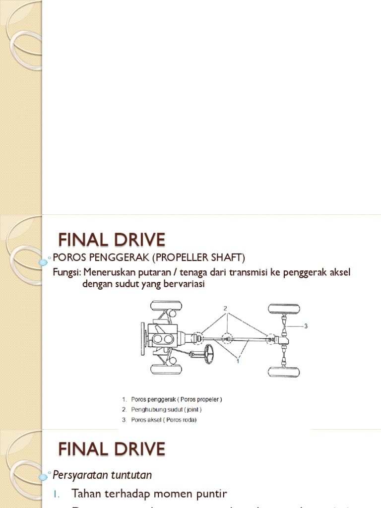 Fungsi dan Komponen Final Drive | PDF | Griya & Taman