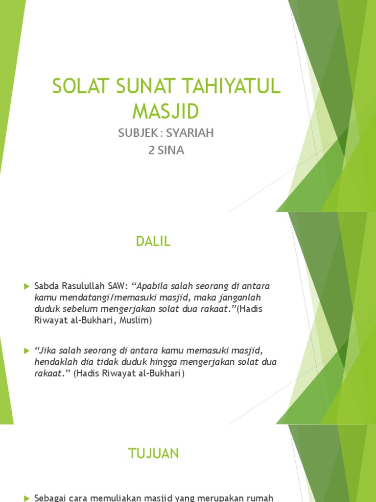 Solat Sunat Tahiyatul Masjid 2sina Pdf