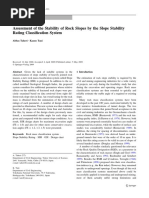 Assessment of The Stability of Rock Slopes by The Slope Stability