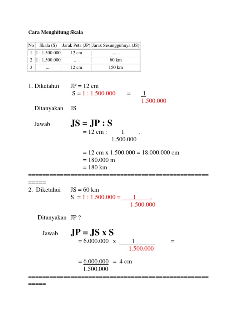 Cara Menghitung Skala