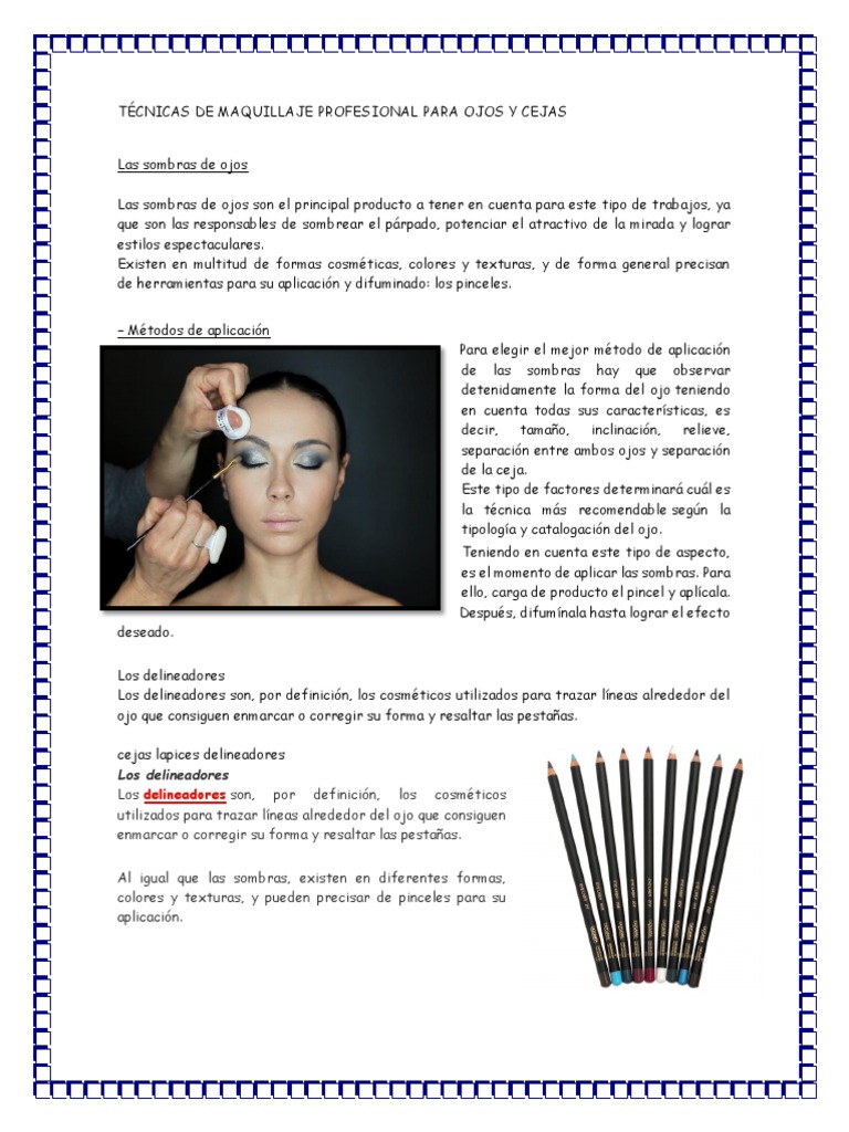 Técnicas de Maquillaje Profesional para Ojos y Cejas | PDF | Productos  cosméticos | Apariencia humana