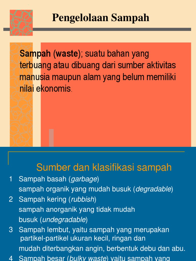 Materi Kuliah Pengelolaan Sampah A B Ppt