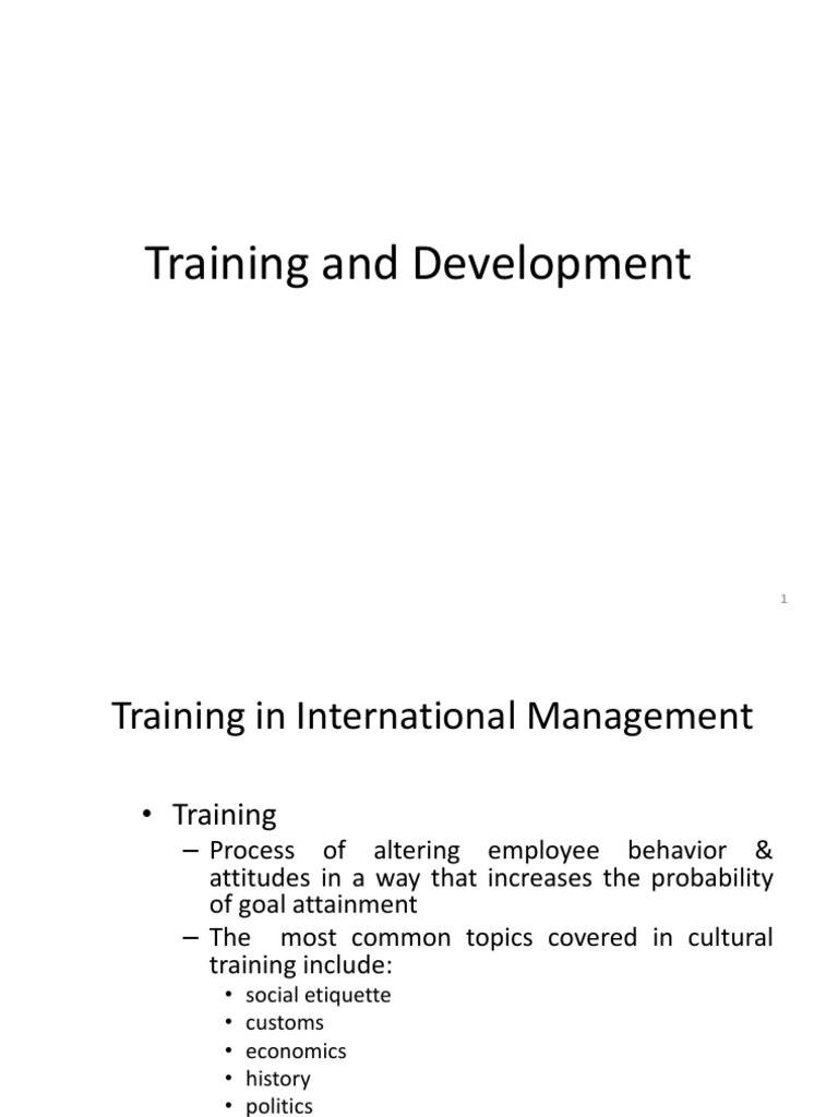 Training and Development of Expatriates | PDF | Negotiation ...