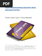 Power Save Card método exclusivo para ecônimezar até 30% de luz