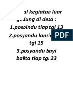 Jadwal Kegiatan Luar Gedung Di Desa