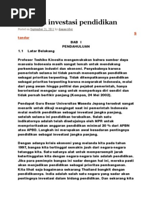 Makalah Investasi Pendidikan