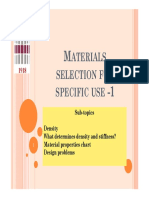 Material Selections For Specific Applications