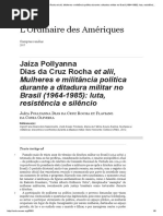 Resenha Mulheres e Militância Política Durante a Ditadura Militar No Brasil (1964-1985)_ Luta, Resistência e Silêncio