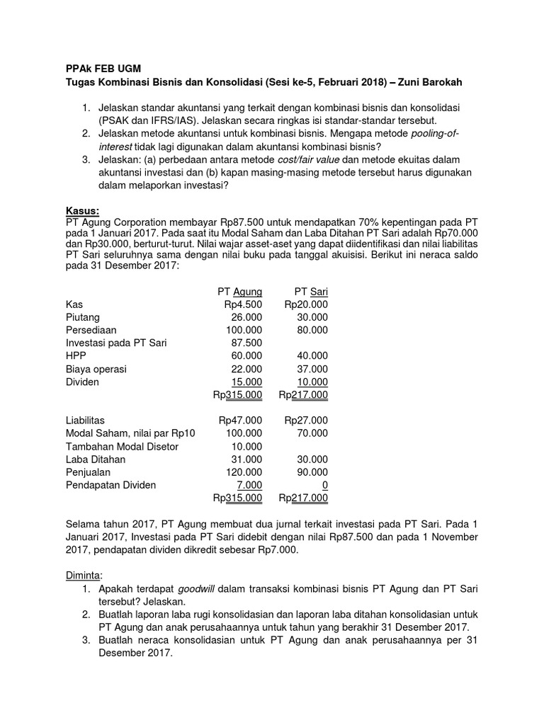 Kasus Kombinasi Dan Konsolidasi