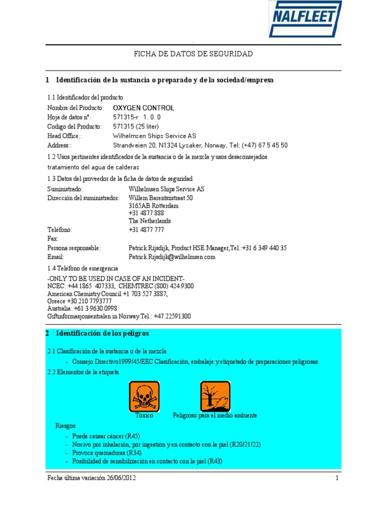 OXYGEN CONTROL Spanish PDF | PDF | Mercurio (Elemento) | Agua