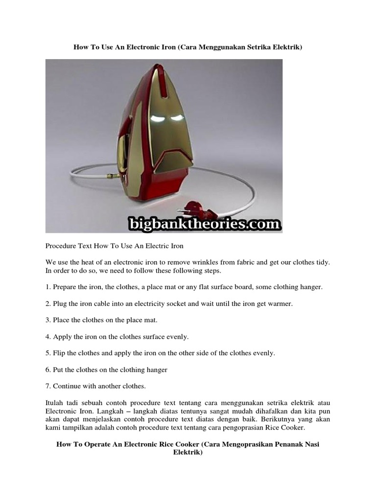 How to Use an Electric Iron | PDF | Blender | Camera - Scribd