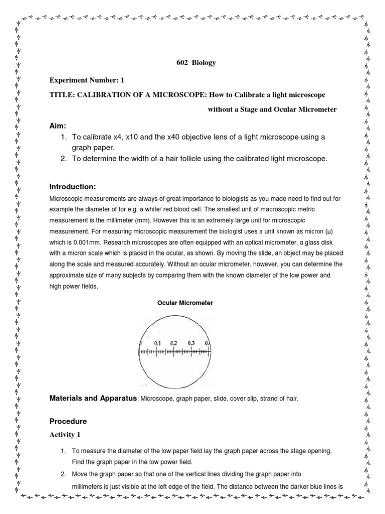Calibration of Microscope_2016 Lens (Optics) Human Eye