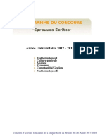 ProgrammeConcoursEpreuvesEcrites PDF