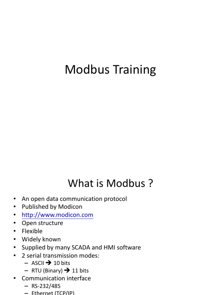 Modbus Training PDF | PDF | Transmission Control Protocol | Web Server