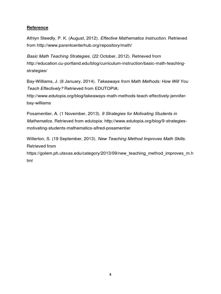 Basic Math Teaching Strategies. (22 October, 2012) - Retrieved From | PDF