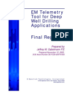 EM Telemetry Tool For Deep Well Drilling Applications Final Report