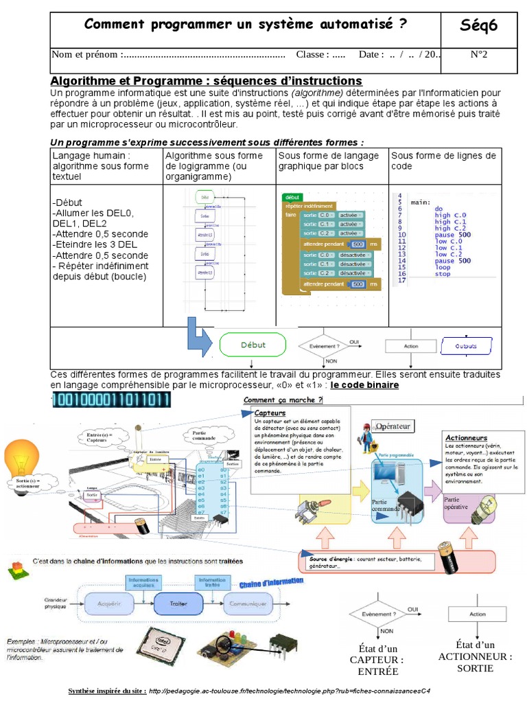 Programmation D’Un Système Automatisé – RARBL