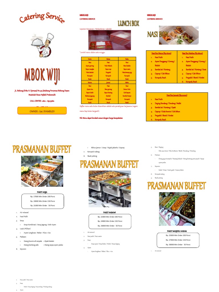 Contoh Brosur Catering Sekolah Terkini