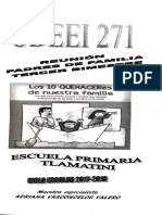 Reunión Padres de Familia 3º Bimestre. UDEEI 271. LOS 10 QUEHACERES DE NUESTRA FAMILIA.