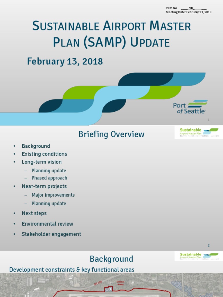 Sustainable Airport Master Plan Update February 13 2018 Pdf