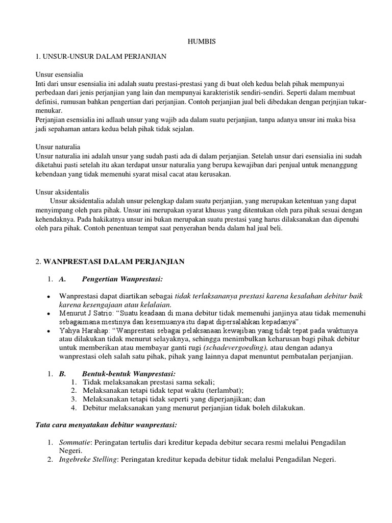 Hukum Bisnis Prestasi Wanprestasi