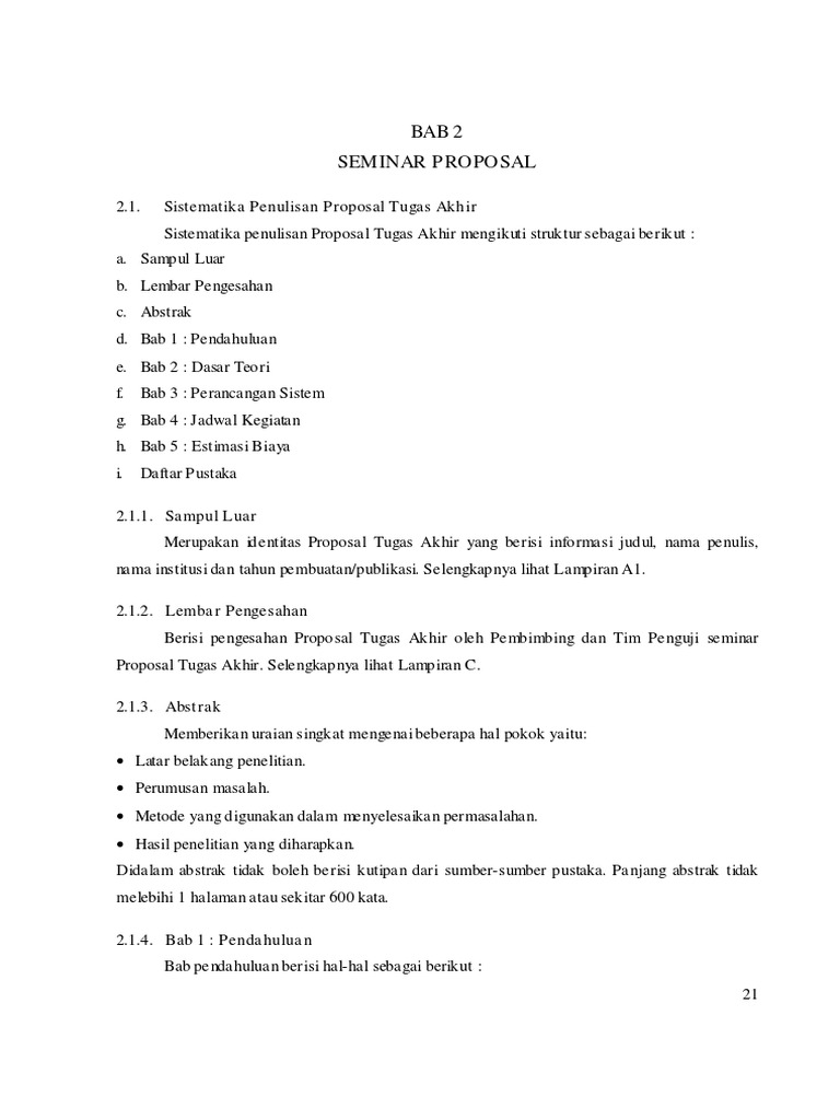 Panduan Penulisan Proposal Seminar Proposal Pdf