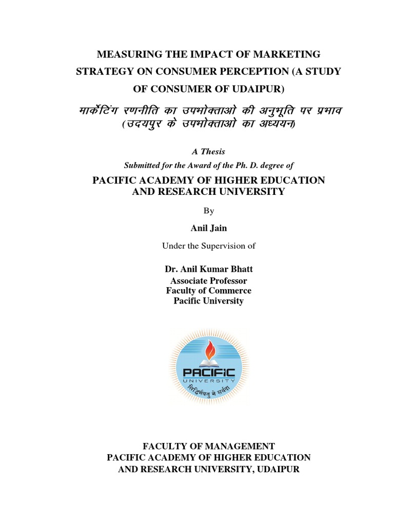 Measuring The Impact of Marketing Strategy On Consumer Perception (A ...
