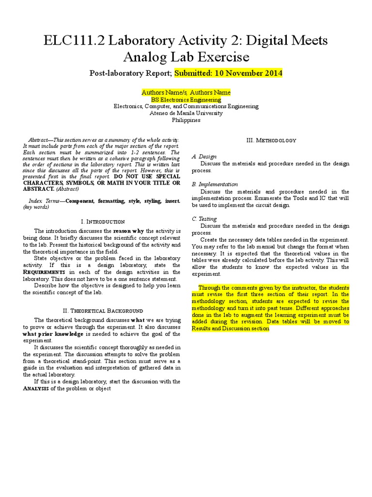 Digital and Analog Lab Report Summary | PDF | Data | Experiment
