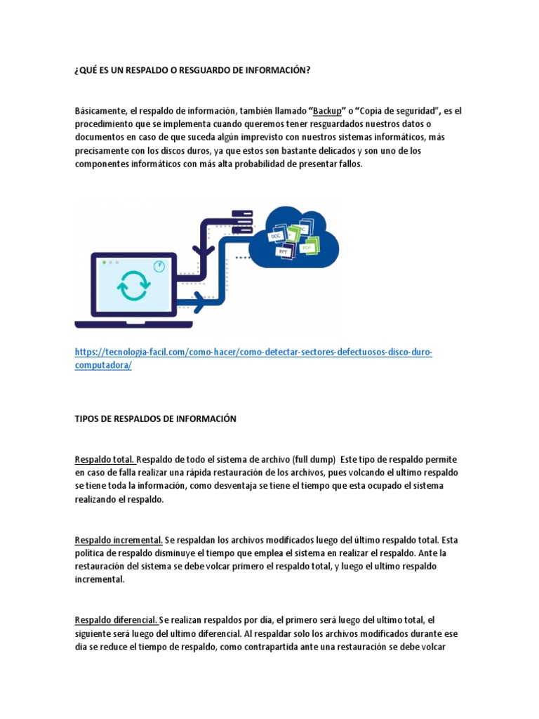 Tipos de Respaldo de Información | PDF | Informática | Tecnología