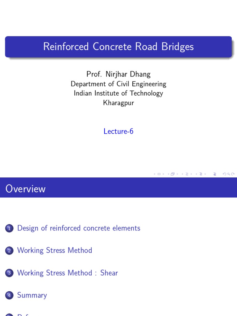 Reinforced Concrete Road Bridges Prof. Nirjhar Dhang PDF