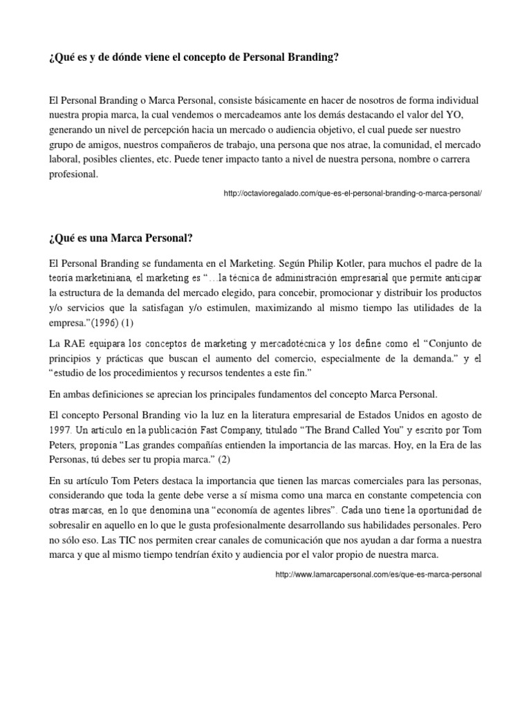 Concepto de Marca Personal | PDF | Gestión de la marca | Marca