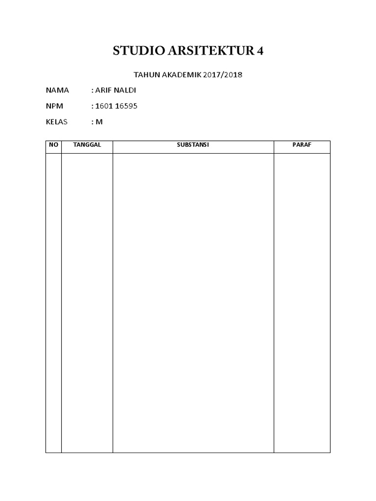 Studio Arsitektur 4 Logbook | PDF