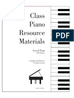 Class Piano Resource Materials: Level Four