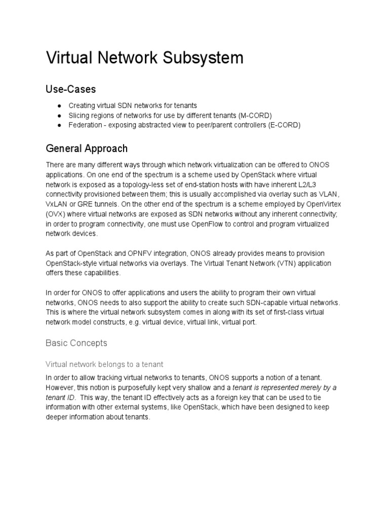 Virtual Network Subsystem Overview | PDF | Application Programming ...