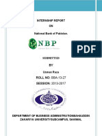 Internship Report ON National Bank of Pakistan.: Submitted BY