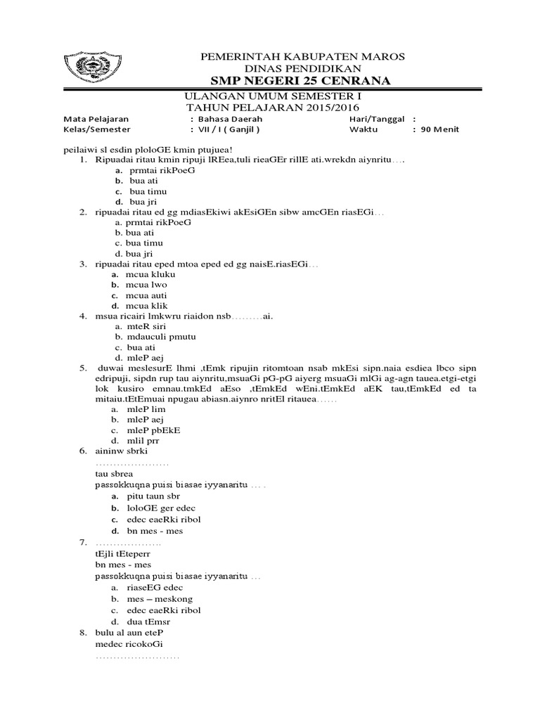 Bahasa Daerah Kelas 7