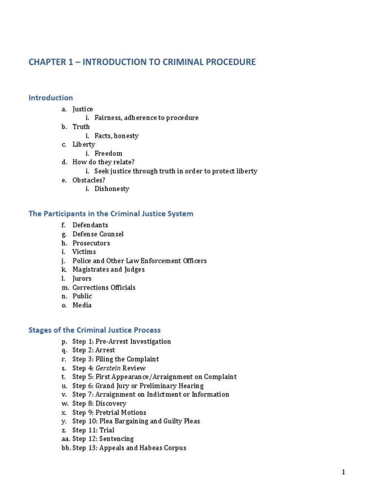 Criminal Procedure Outline | PDF | Search Warrant | Search And Seizure