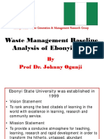 Waste Management Baseline Analysis of Ebonyi State: by Prof Dr. Johnny Ogunji